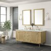 James Martin Vanities Laurent 72in Double Vanity, Light Natural Oak w/ 3 CM Ethereal Noctis Top 545-V72-LNO-3ENC